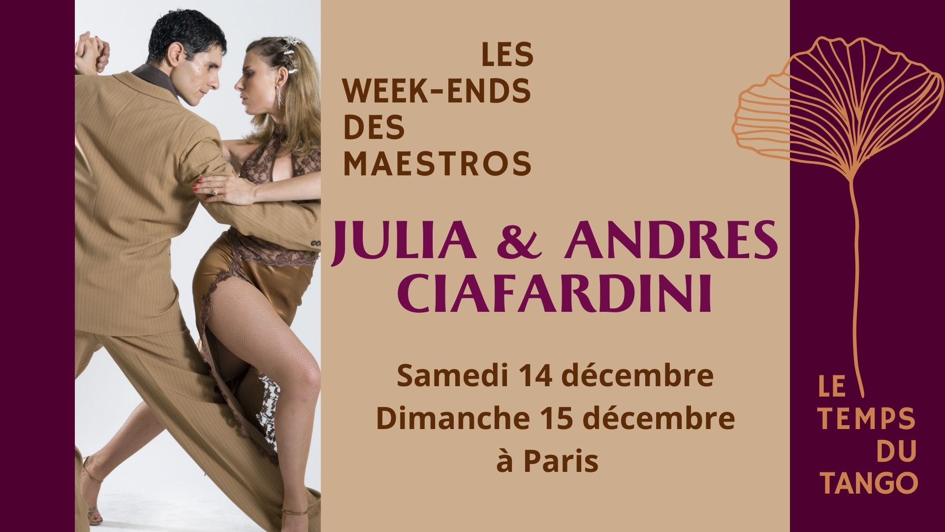 stages maestros mensuels à Paris Le Temps du Tango Julia et Andrés Ciafardini