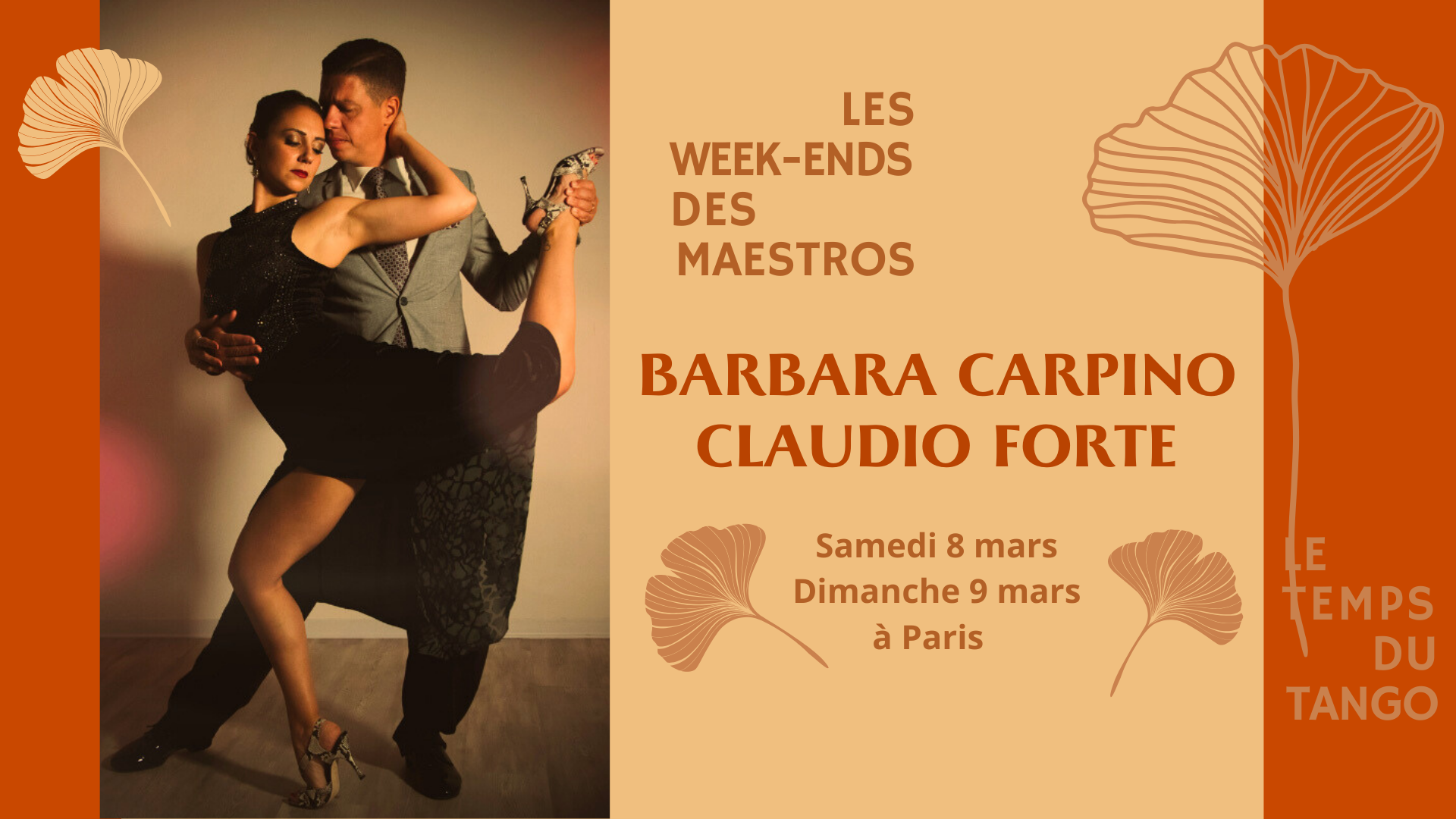 stages maestros mensuels à Paris Le Temps du Tango Barbara Carpino et Claudio Forte Marcela Guevara et Stefano Giudice